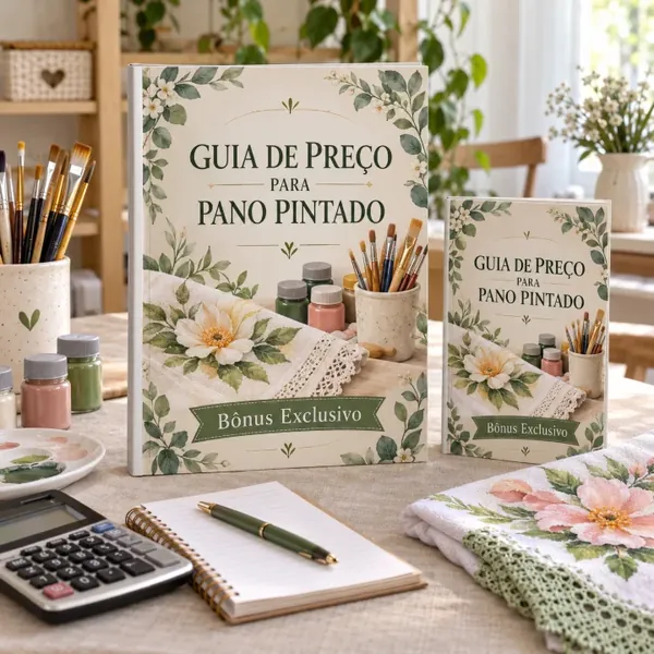 Mockup do e-book Guia de Preço para Pano Pintado