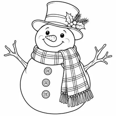 Boneco de Neve com Cachecol Xadrez