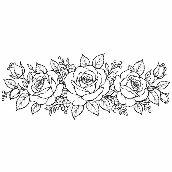 Risco de rosas com folhagem para barrado